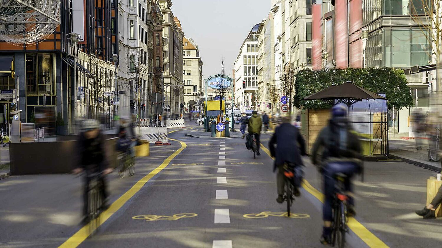 Eine Fahrradstraße in Berlin