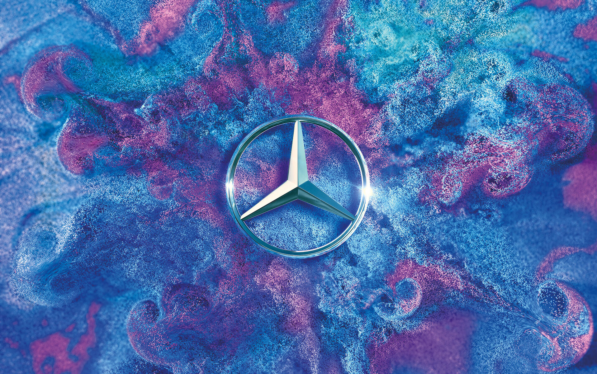 Mercedes-Benz Stern pinker Hintergrund